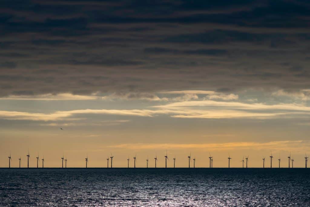 Offshore wind farm in the distance